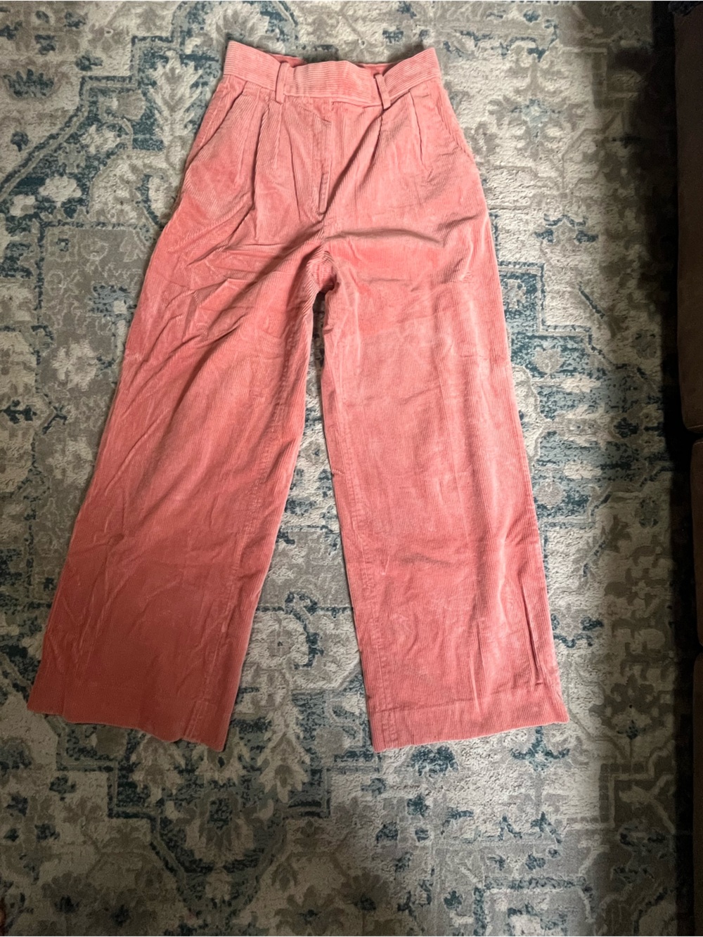 Banana Republic Coral Wide-Leg Velvet-Look Pants